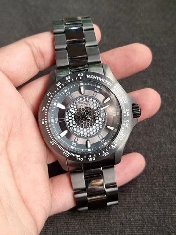 Invicta 25339 Men's Speedway Grey Dial Gunmetal IP Steel Bracelet Quartz Watch